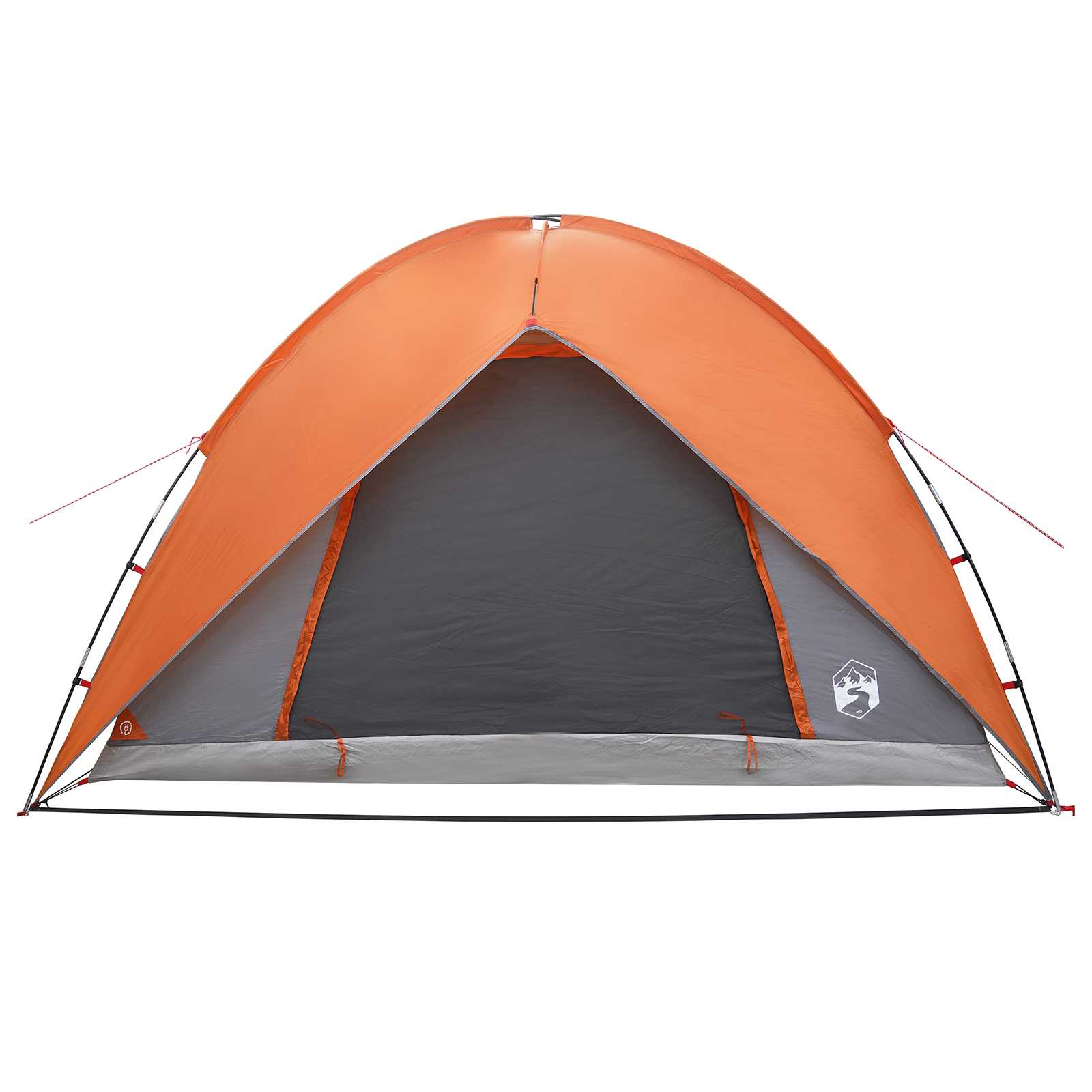 Camping Tent With Rainfly Water-Resistant Dome Grey And Orange