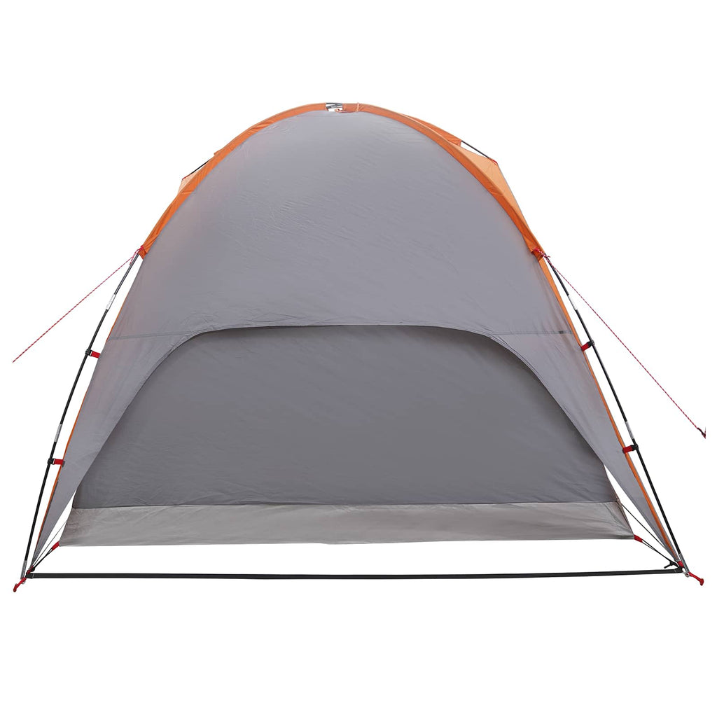 Camping Tent With Rainfly Water-Resistant Dome Grey And Orange