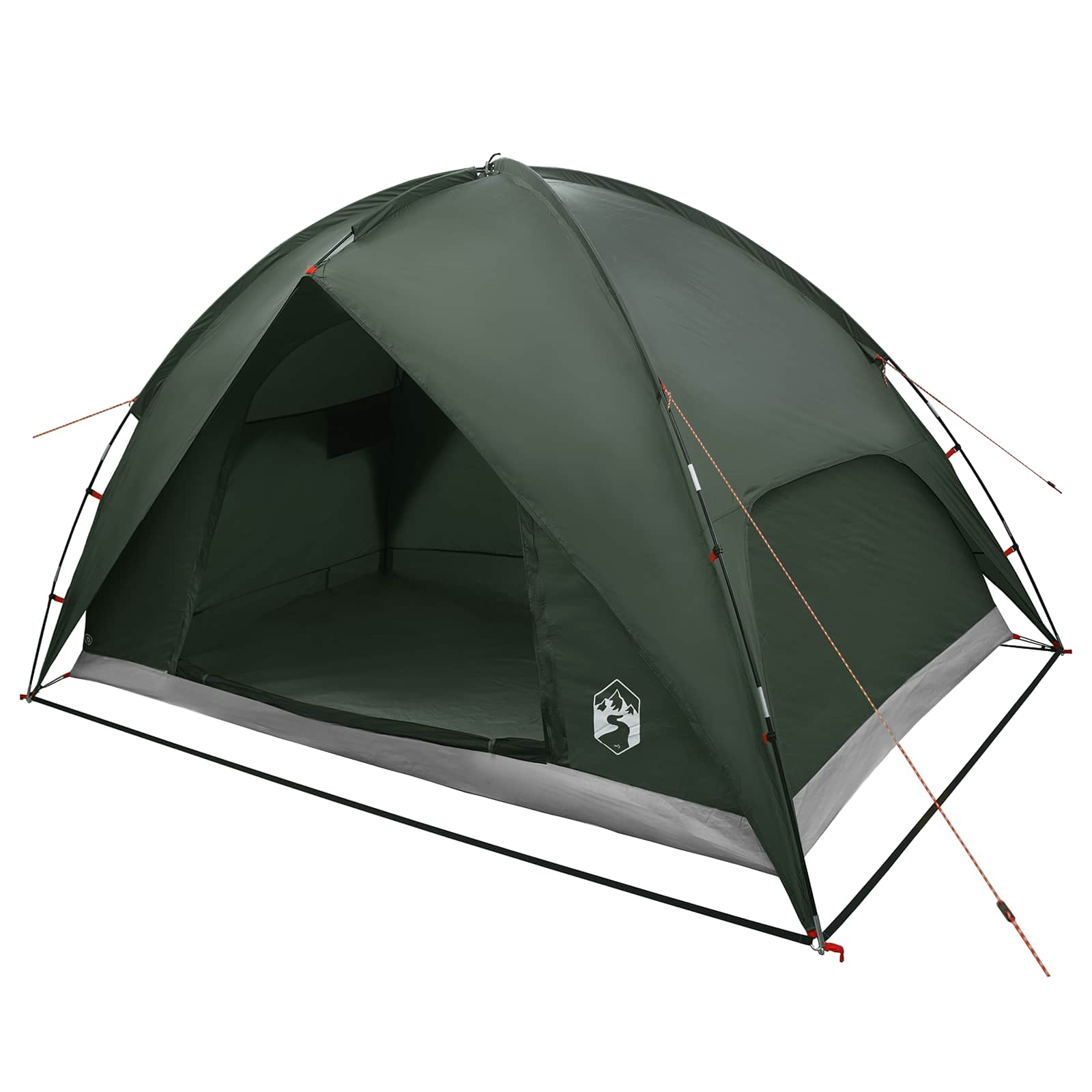 Camping Tent With Rainfly Water-Resistant Dome Army Green