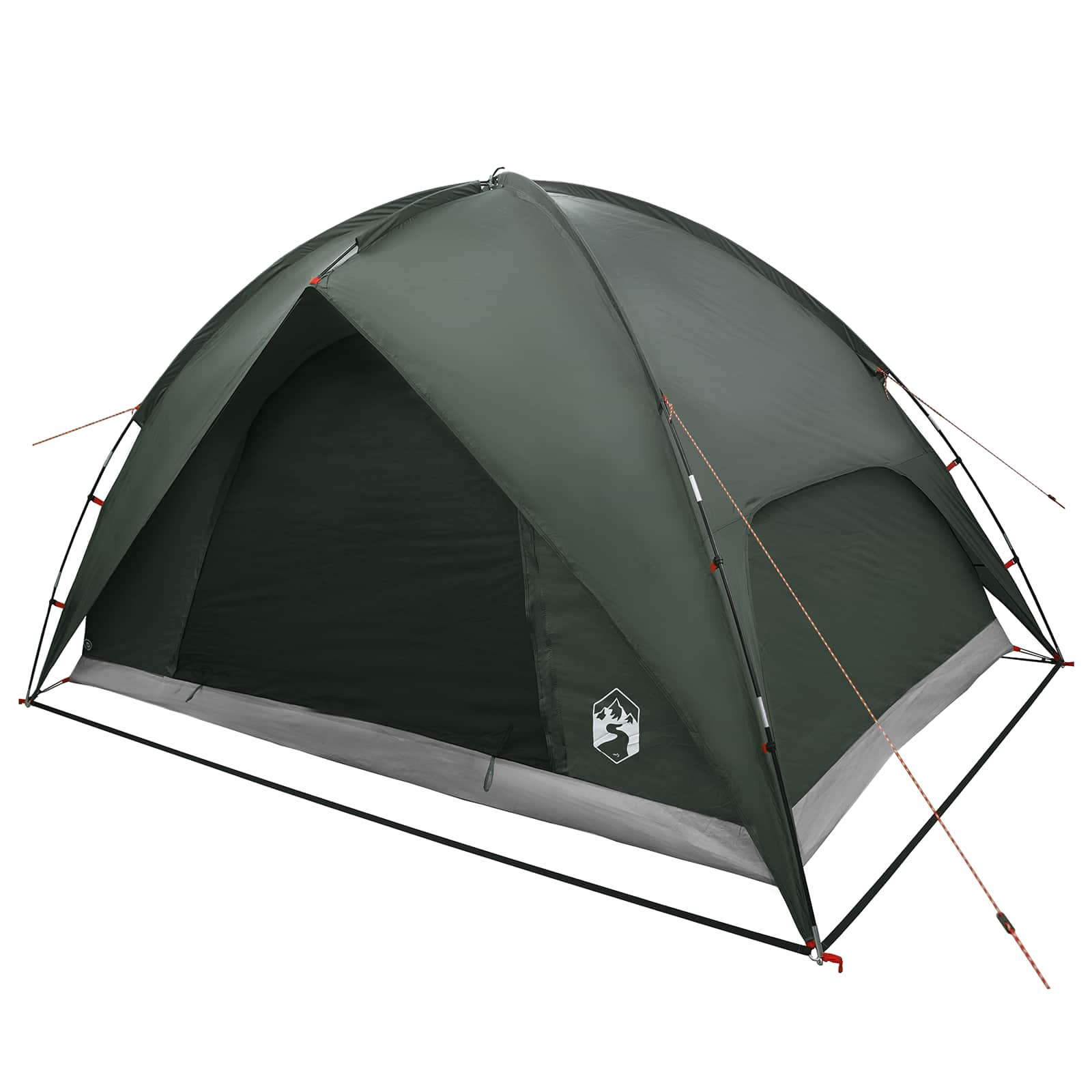 Camping Tent With Rainfly Water-Resistant Dome Army Green