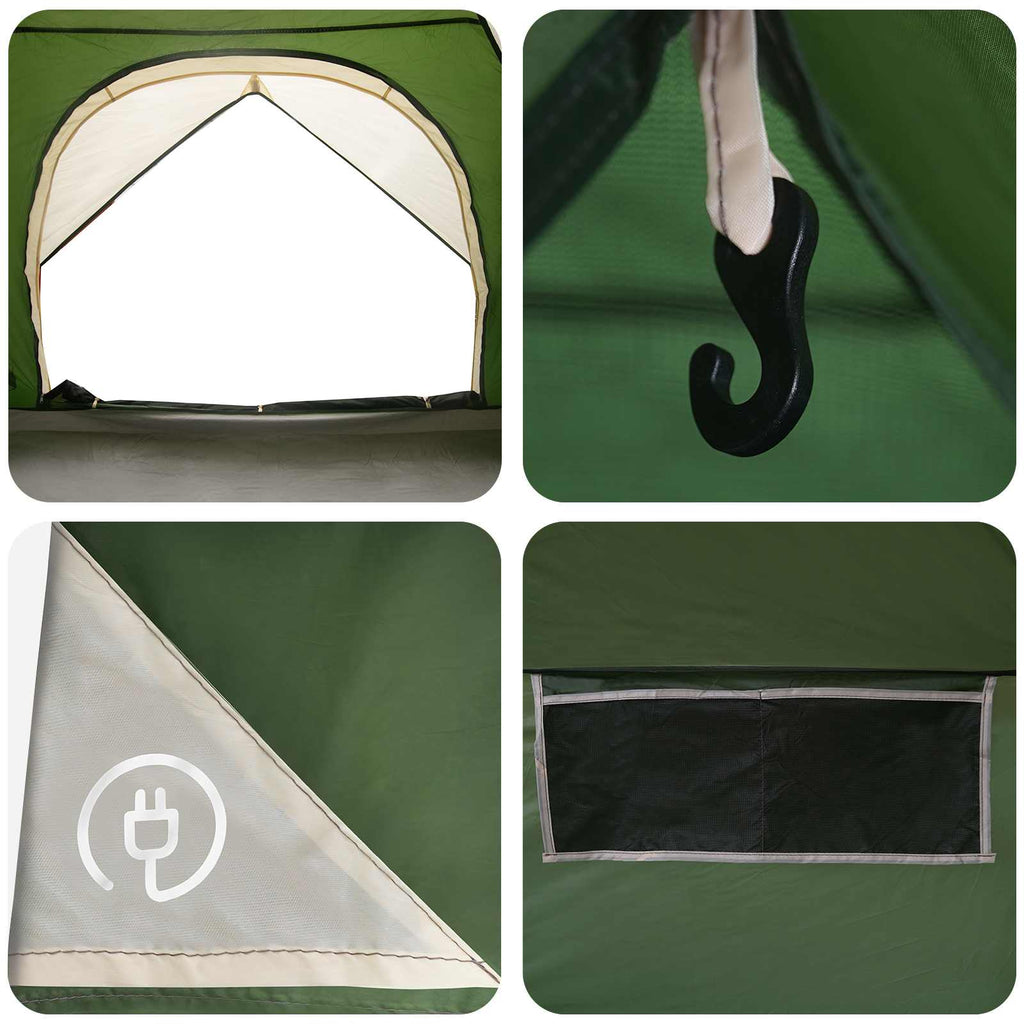 Tents Camping Tent Rainfly Water-Resistant Dome Green 360 cm