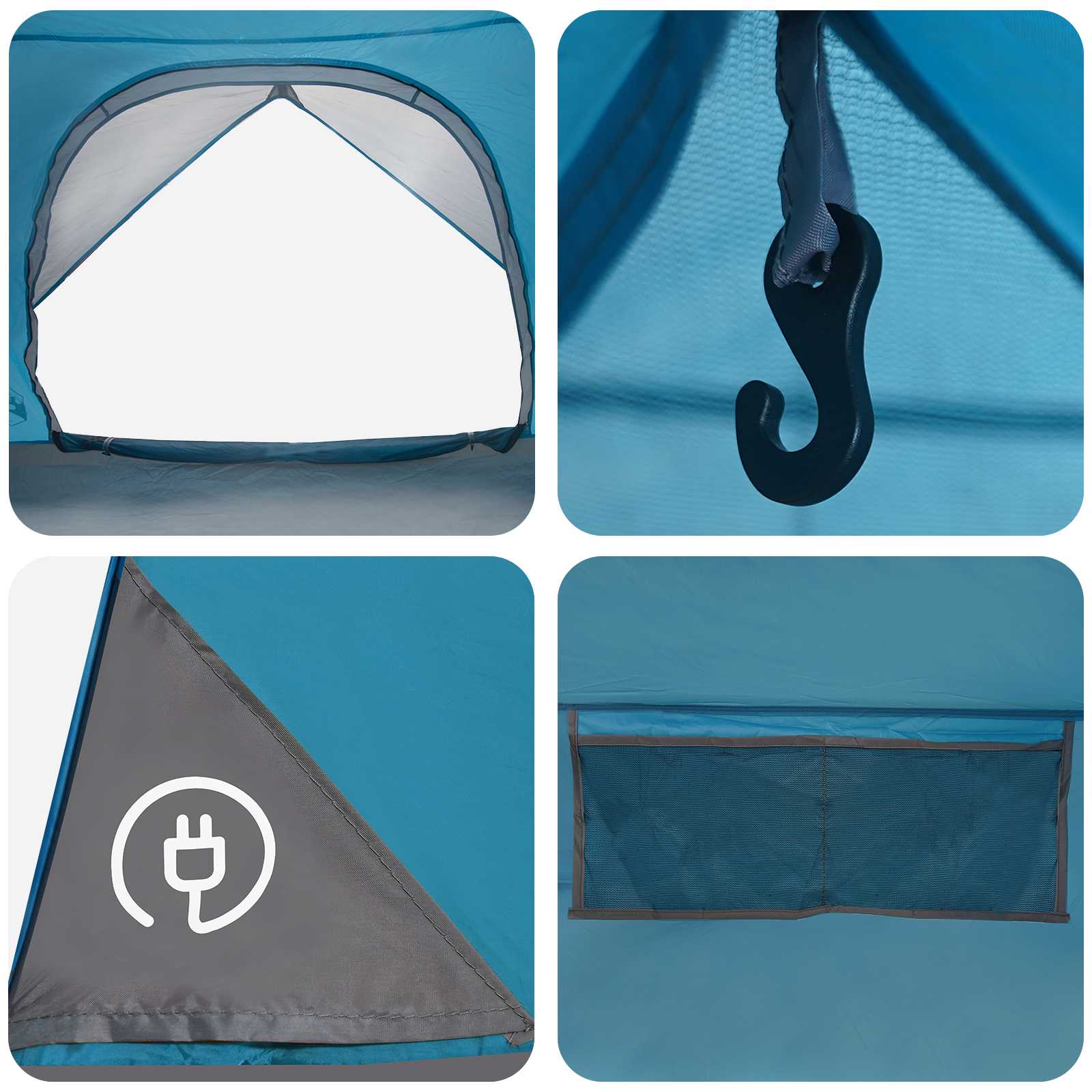Camping Tent With Rainfly Water-Resistant Dome Blue