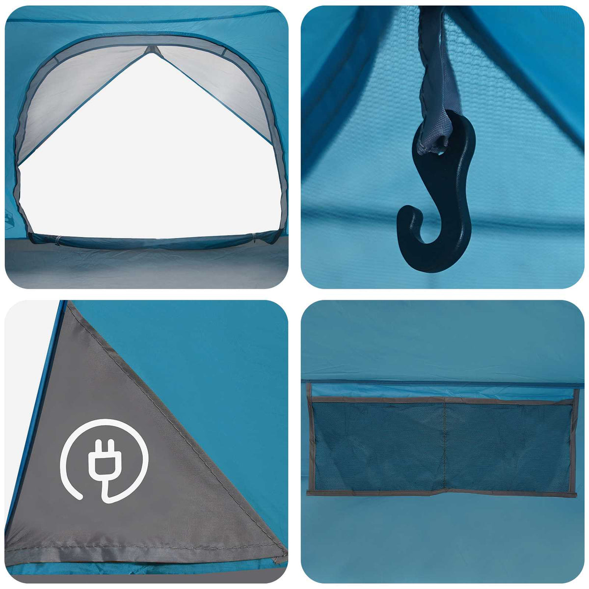 Tents Camping Tent Rainfly Water-Resistant Dome Blue 360 cm