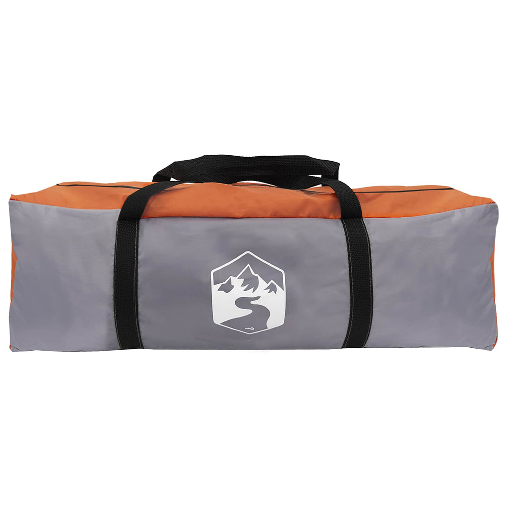Camping Tent With Rainfly Water-Resistant Dome Grey And Orange