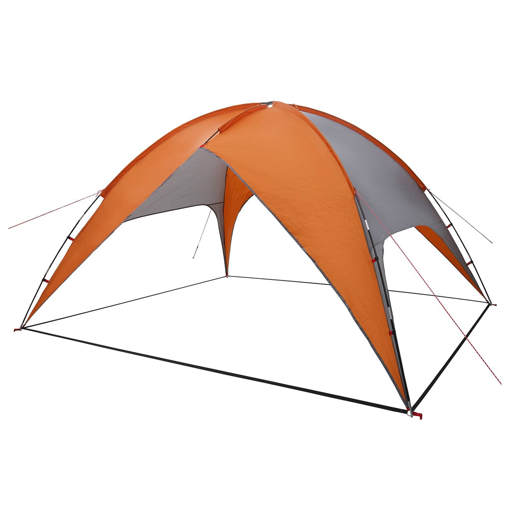 Camping Tent With Rainfly Water-Resistant Dome Grey And Orange