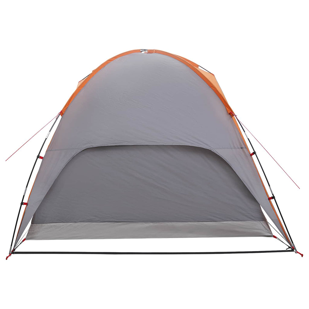 Camping Tent With Rainfly Water-Resistant Dome Grey And Orange