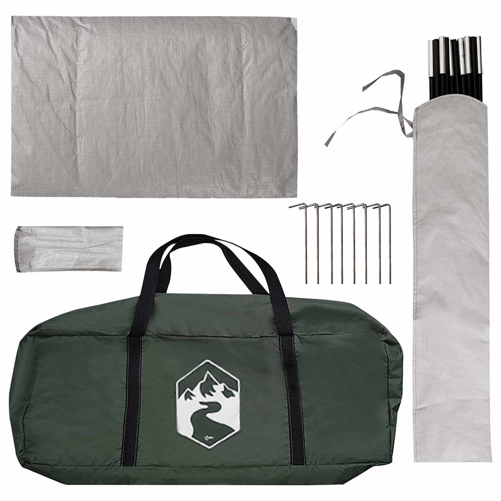 Camping Tent With Rainfly Water-Resistant Dome Army Green