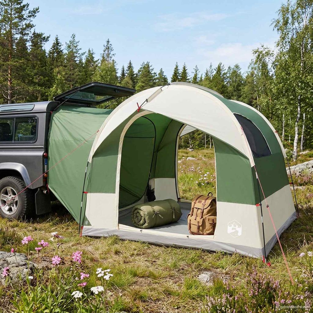 Tailgate Tent With Rainfly Water-Resistant Green 4-Person