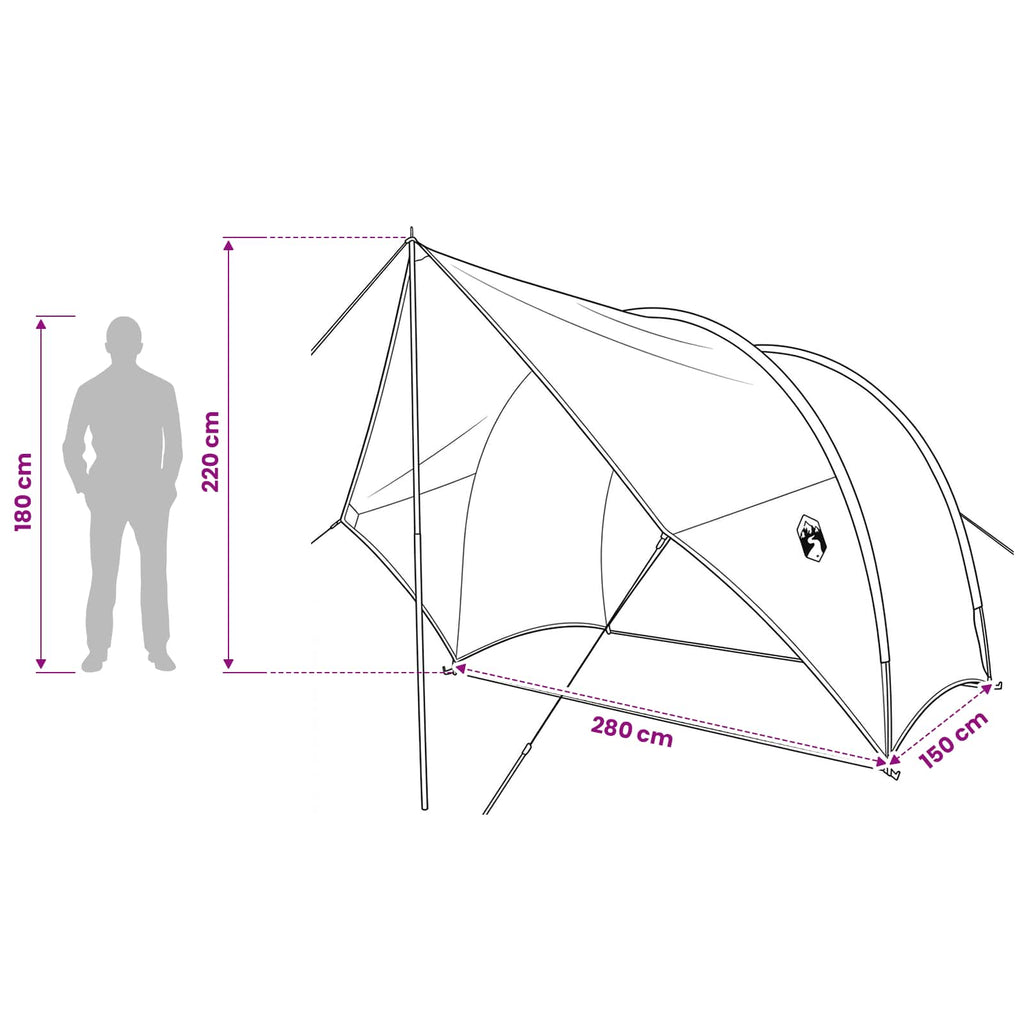 Tailgate Awning Water-Resistant Green 405 X 280 X 220 Cm