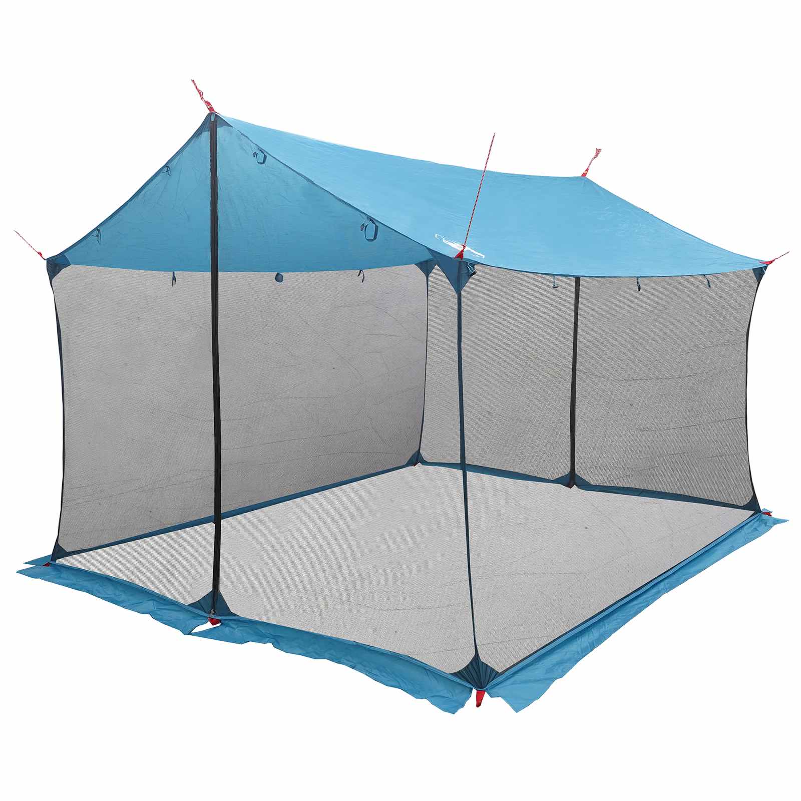 Camping Tarp With Mesh Walls Blue 340 X 260 X 220 Cm