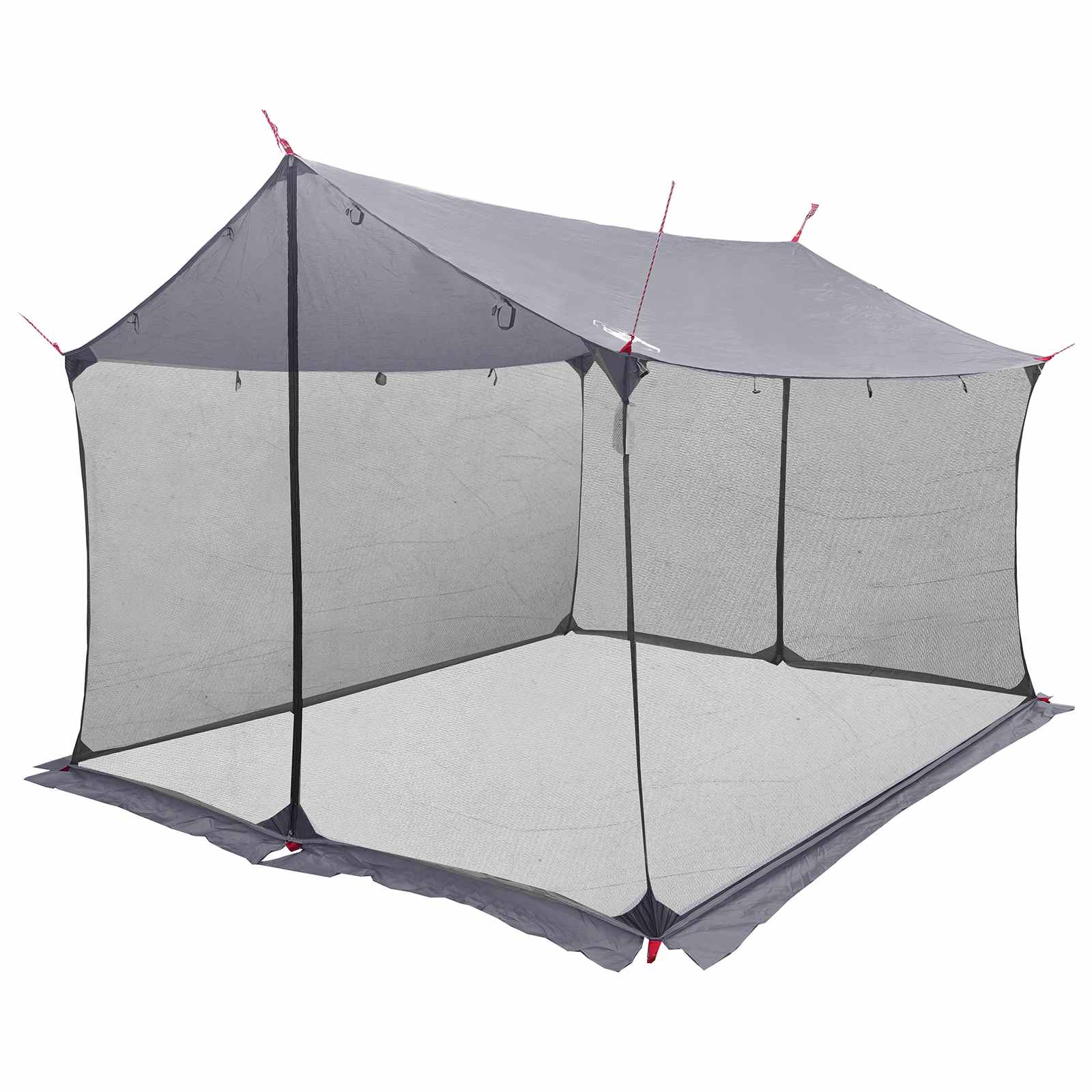 Camping Tarp With Mesh Walls Grey And Orange 340 X 260 X 220 Cm