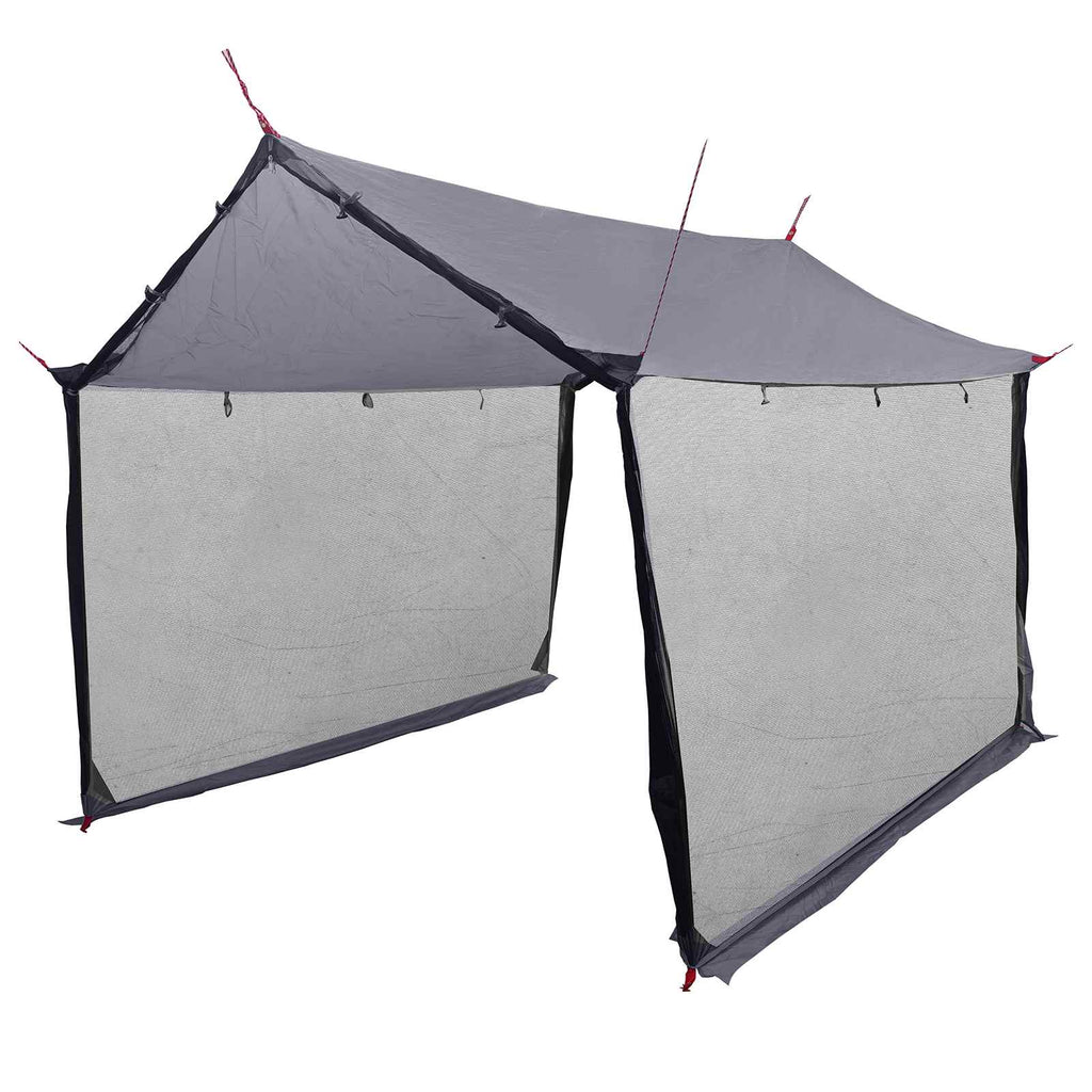 Camping Tarp With Mesh Walls Grey And Orange 340 X 260 X 220 Cm