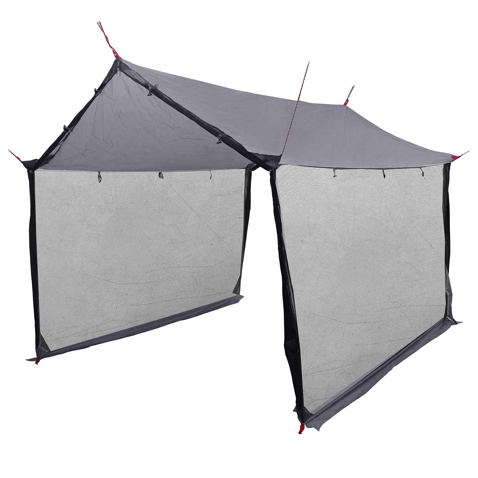 Camping Tarp With Mesh Walls Grey And Orange 340 X 260 X 220 Cm