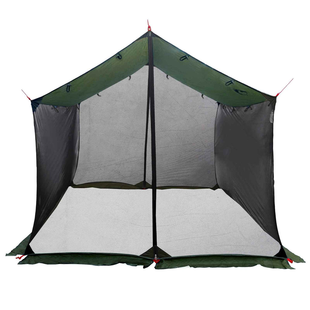 Camping Tarp With Mesh Walls Army Green 340 X 260 X 220 Cm