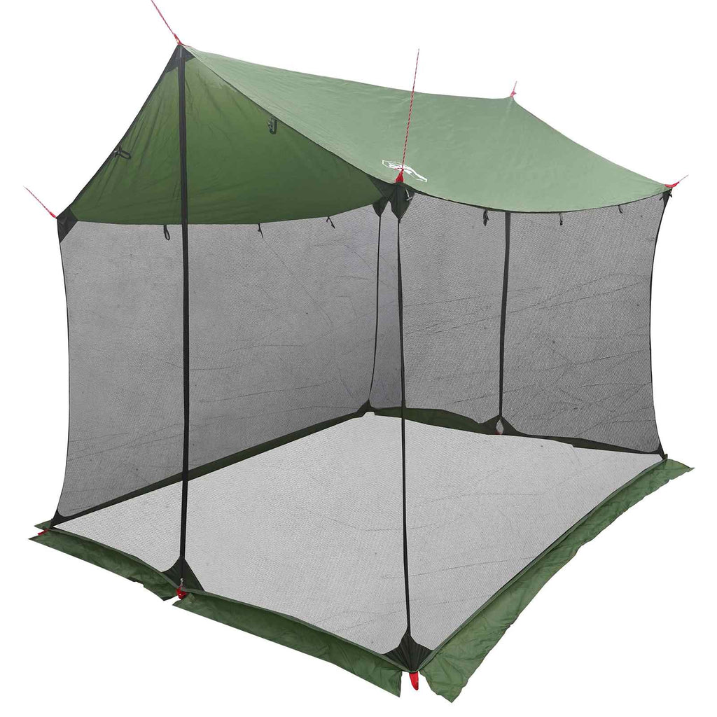 Camping Tarp With Mesh Walls Green 270 X 210 X 210 Cm