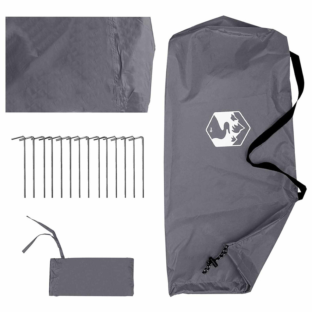 Camping Tarp With Mesh Walls Grey And Orange 270 X 210 X 210 Cm
