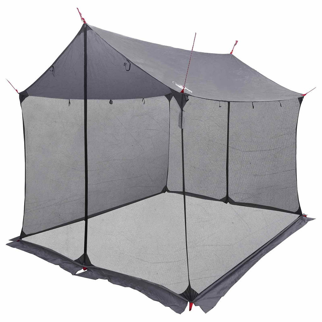 Camping Tarp With Mesh Walls Grey And Orange 270 X 210 X 210 Cm