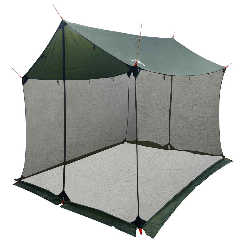 Camping Tarp With Mesh Walls Army Green 270 X 210 X 210 Cm