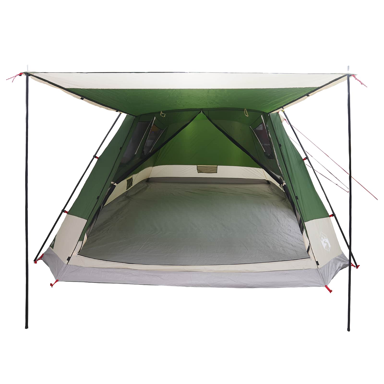 Cabin Tent With Roof Brown Grey Polyester And Steel