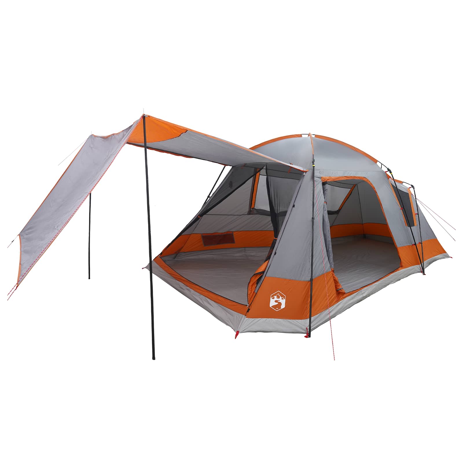 Cabin Tent With Roof Brown Grey Polyester And Steel