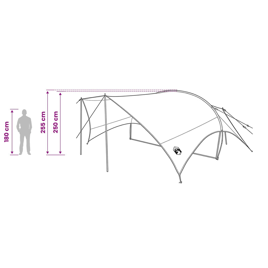 Camping Tarp Water-Resistant Green 690 X 580 X 255 Cm