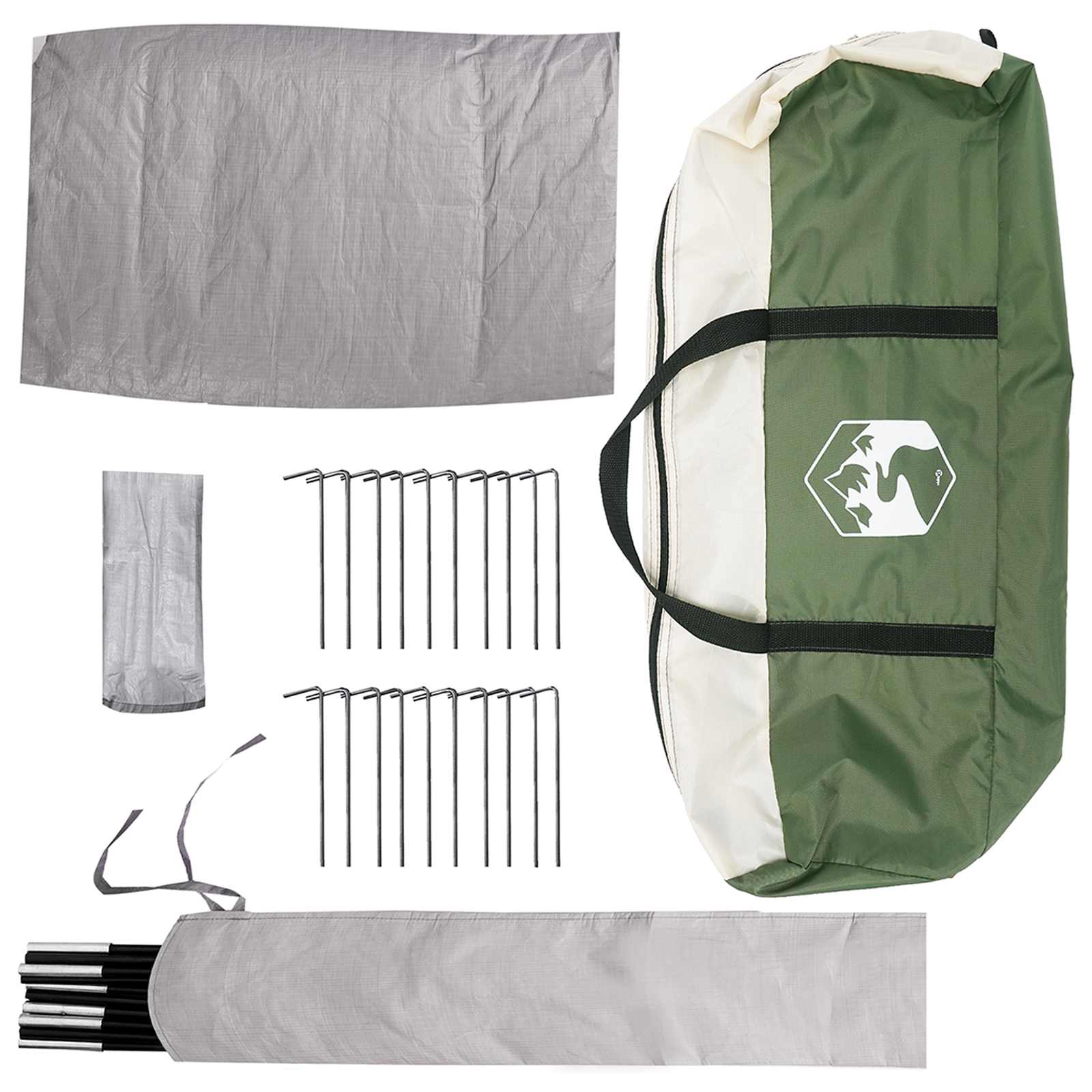Tipi Tent With Roof Green 18-Person Polyester And Steel