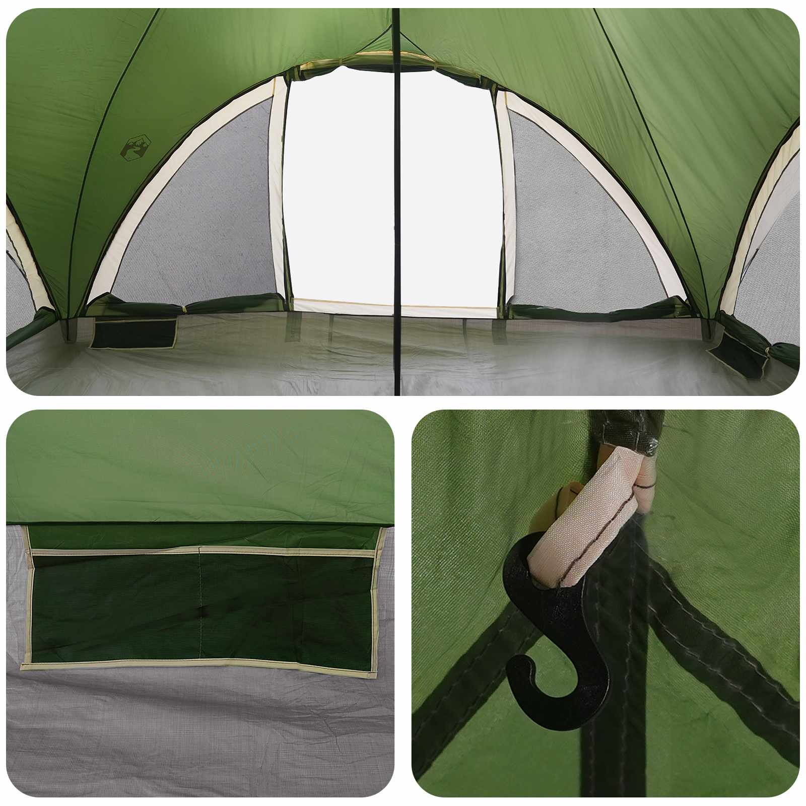 Tipi Tent With Roof Green 18-Person Polyester And Steel