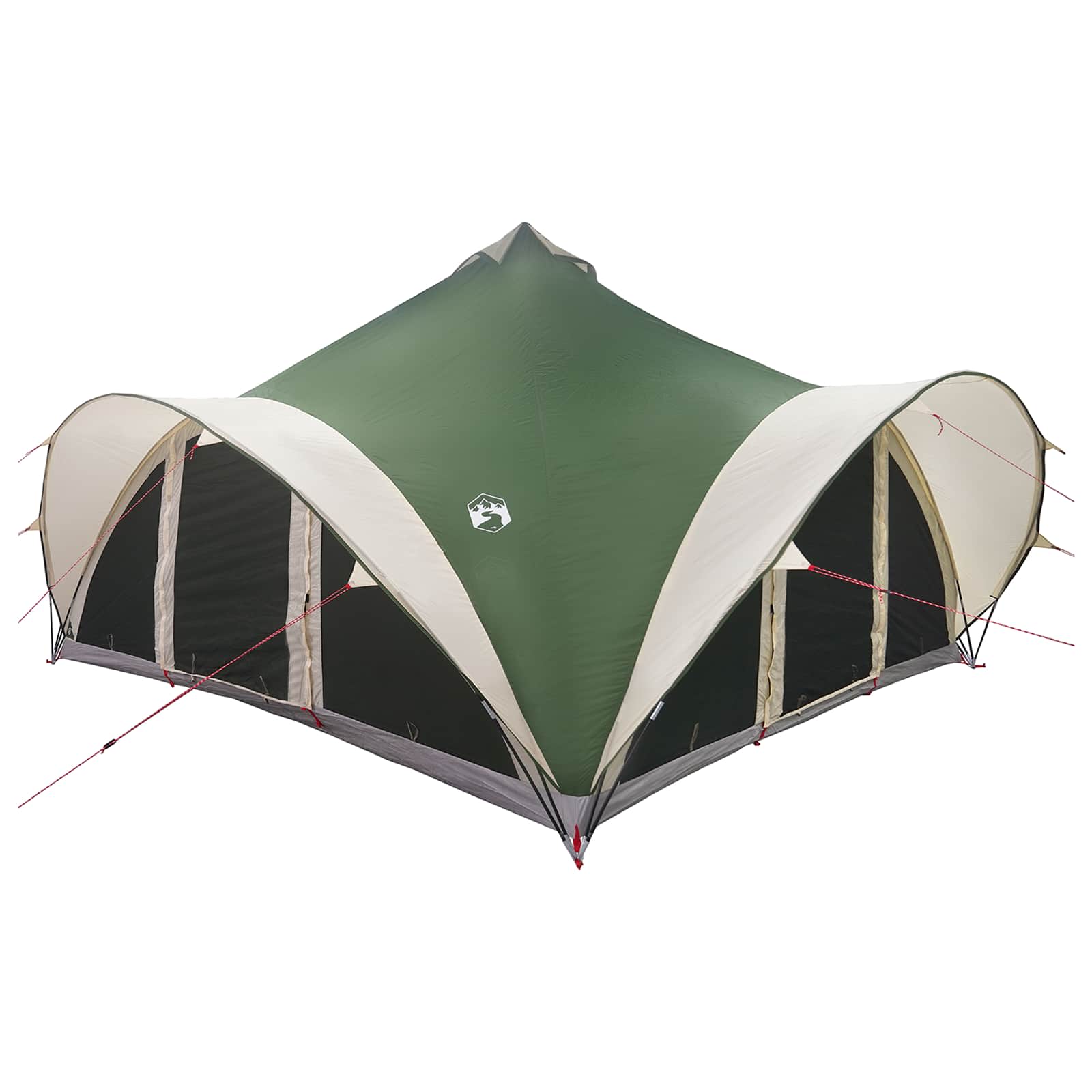 Tipi Tent With Roof Green 18-Person Polyester And Steel