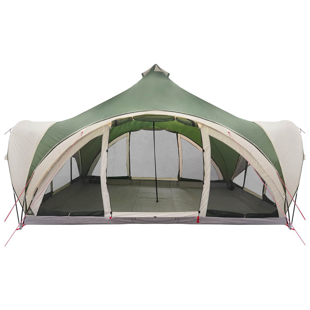 Tipi Tent With Roof Green 18-Person Polyester And Steel