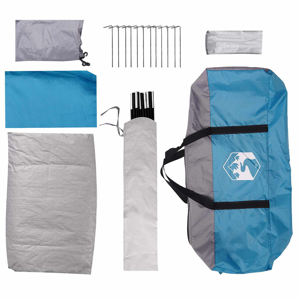 Camping Tent With Roof Blue 6-Person Polyester And Steel
