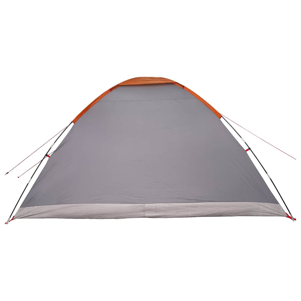 Camping Tent Grey And Orange 6-Person Polyester And Steel