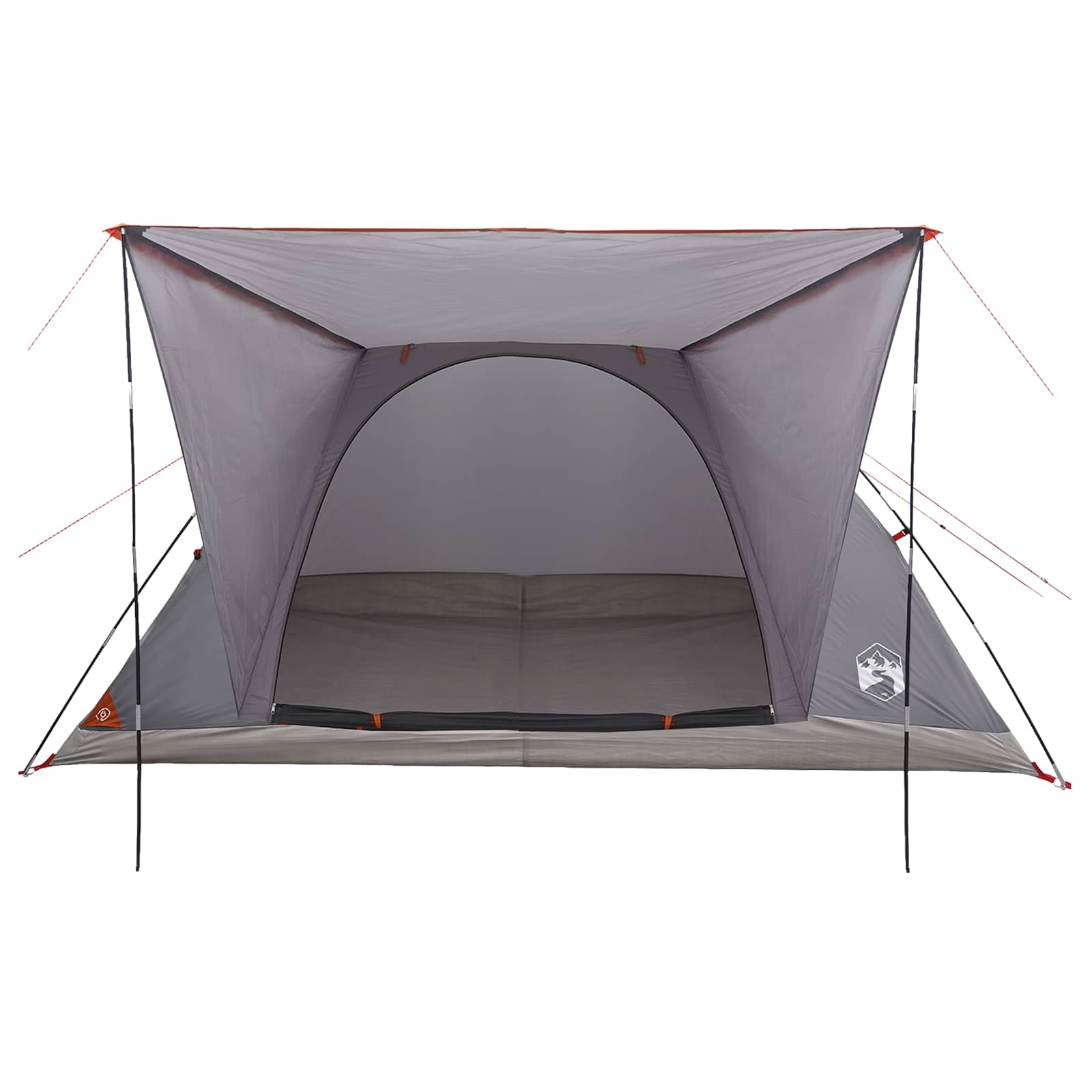 Camping Tent Grey And Orange 6-Person Polyester And Steel