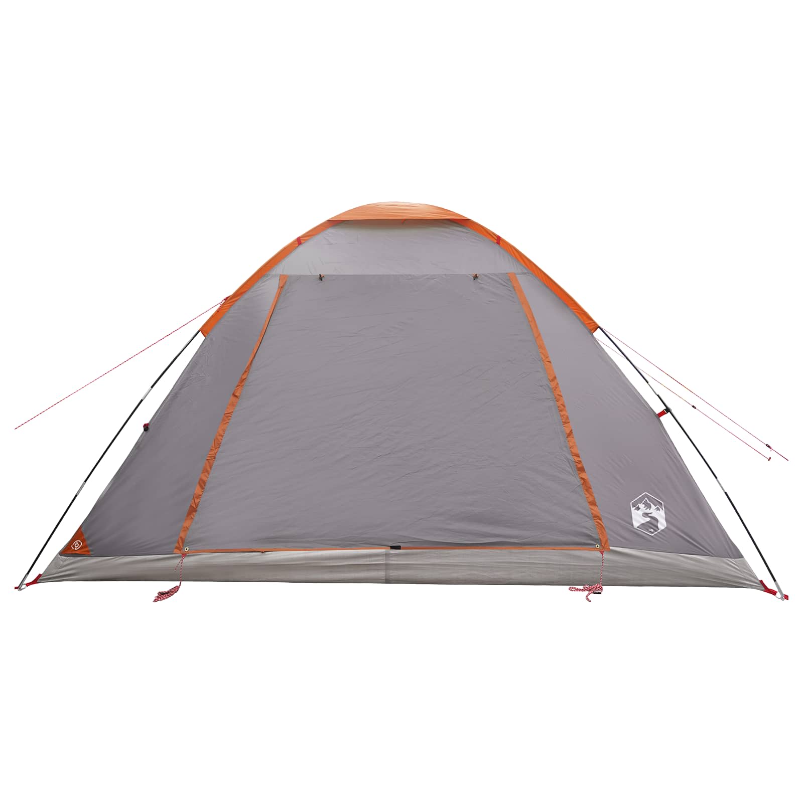 Camping Tent Grey And Orange 6-Person Polyester And Steel