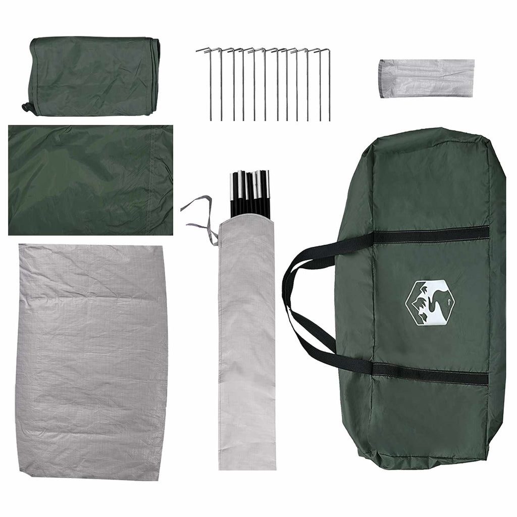 Tents Camping Tent Army Green 335 X 275 180 Cm Polyester Steel Waterproof 335 cm