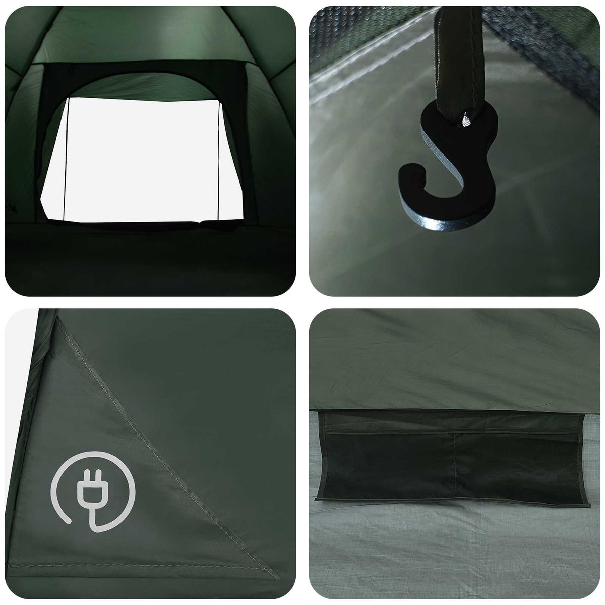 Tents Camping Tent Army Green 335 X 275 180 Cm Polyester Steel Waterproof 335 cm