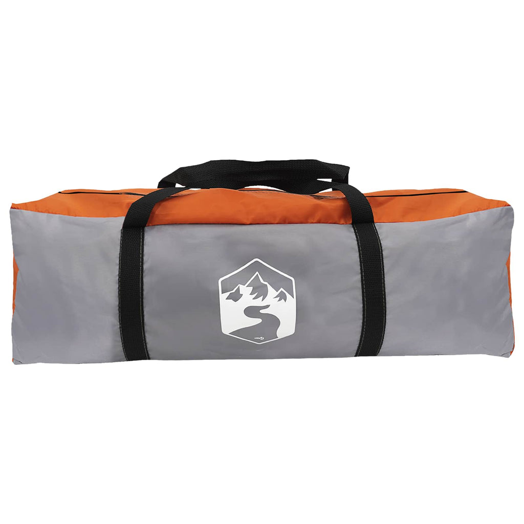Family Tent With Roof Grey And Orange 487 X 340 X 216 Cm