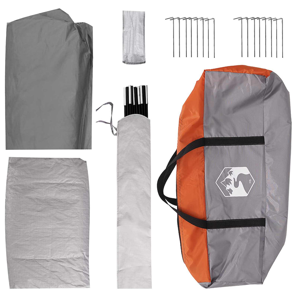 Family Tent With Roof Grey And Orange 487 X 340 X 216 Cm