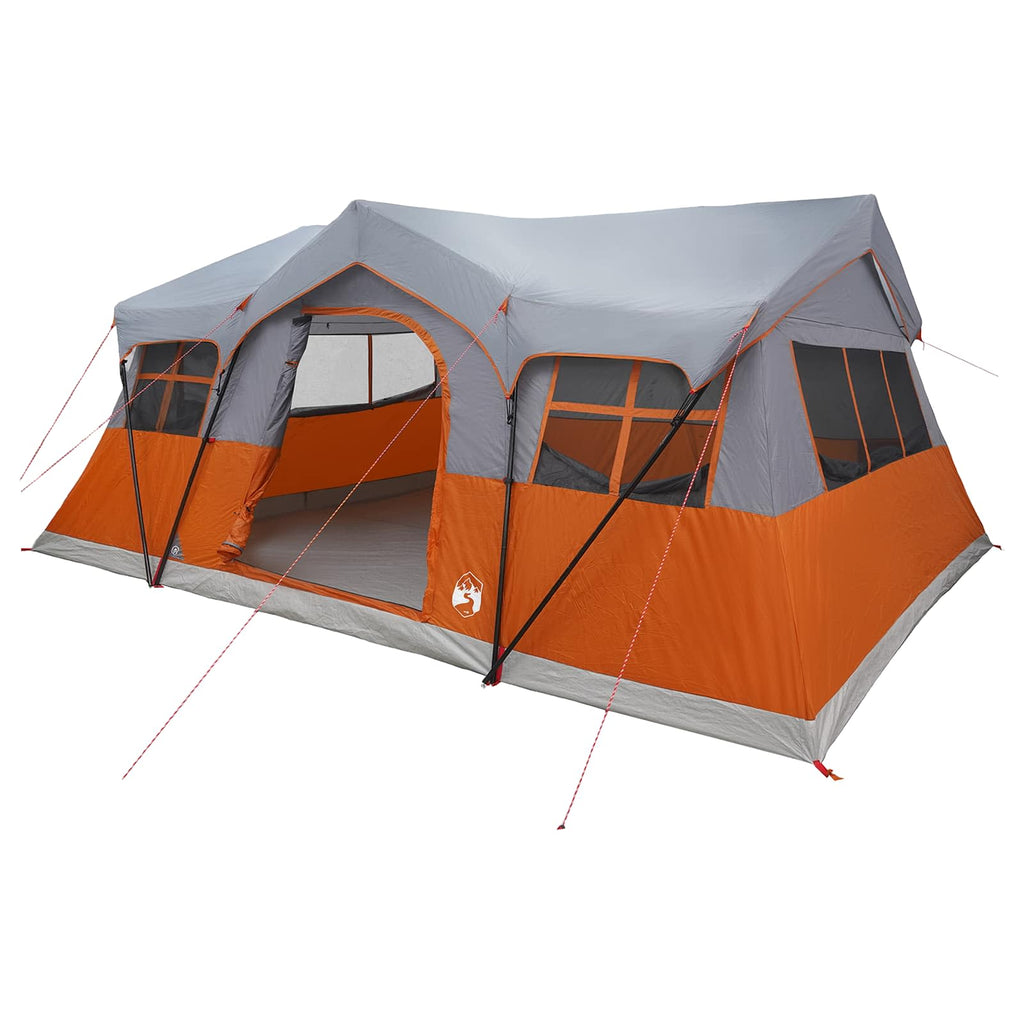 Family Tent With Roof Grey And Orange 487 X 340 X 216 Cm