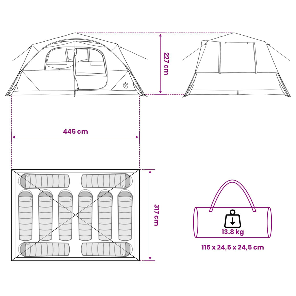 Instant Tent 365 X 280 X 200 Cm Polyester And Steel