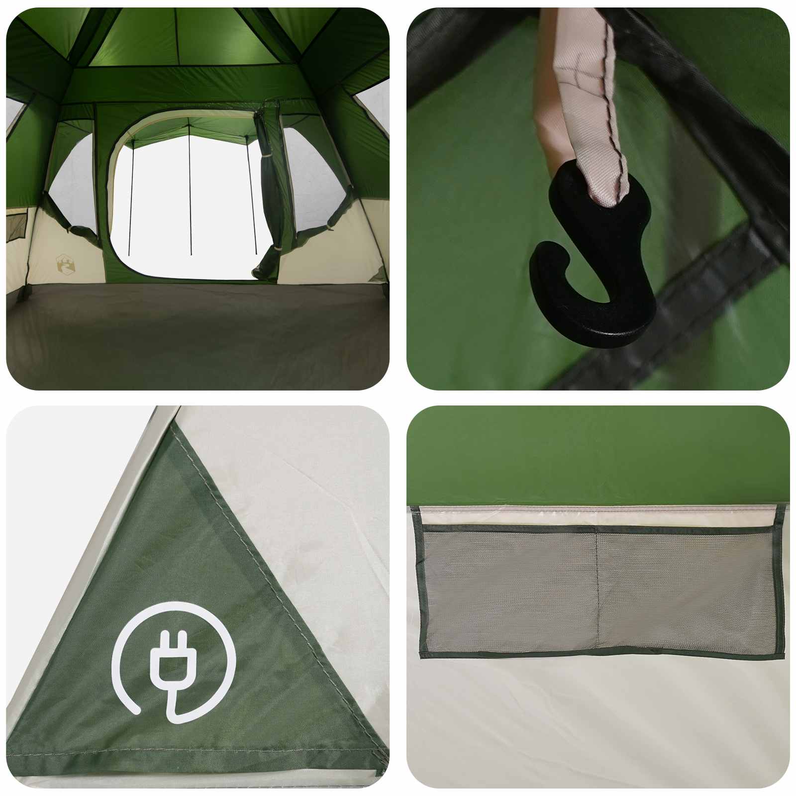 Family Tent Green 305 X 275 X 190 Cm Polyester And Steel