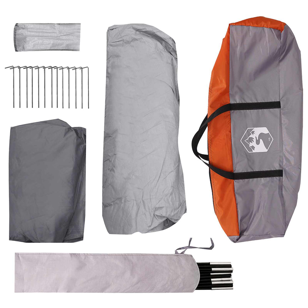 Family Tent With Roof Grey And Orange 305 X 275 X 190 Cm