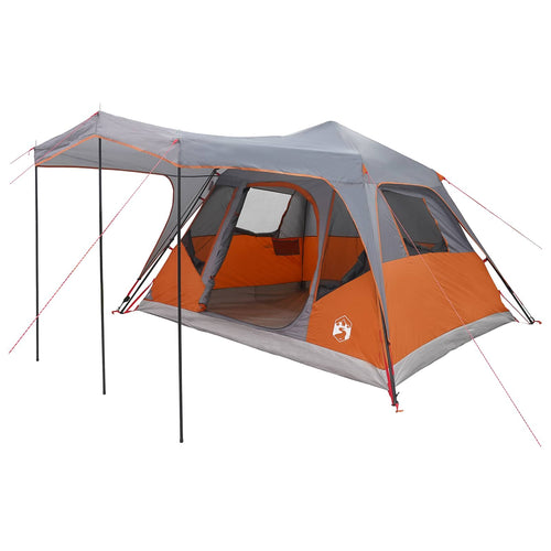 Family Tent With Roof Grey And Orange 305 X 275 X 190 Cm