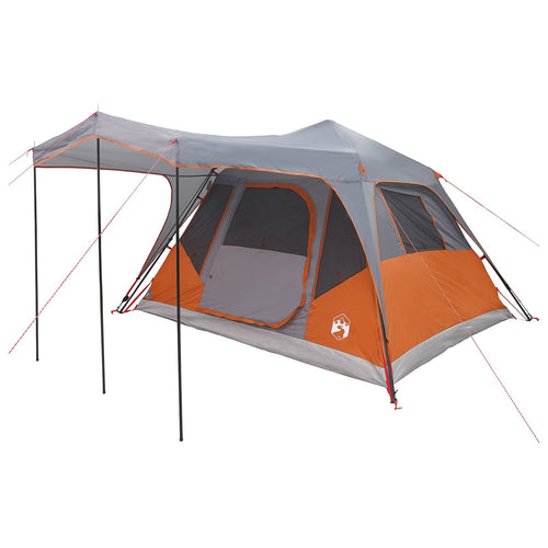 Family Tent With Roof Grey And Orange 305 X 275 X 190 Cm