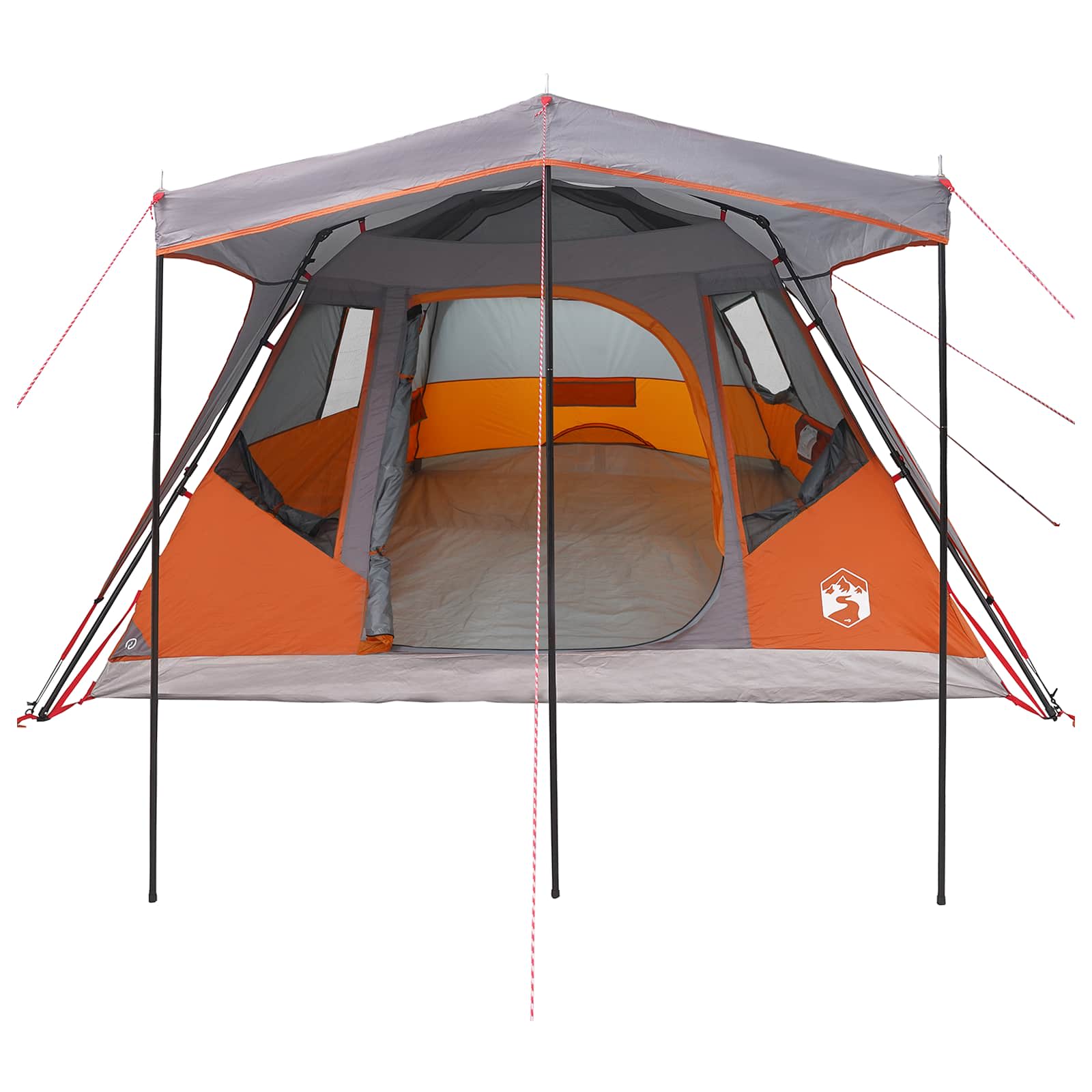 Family Tent With Roof Grey And Orange 305 X 275 X 190 Cm