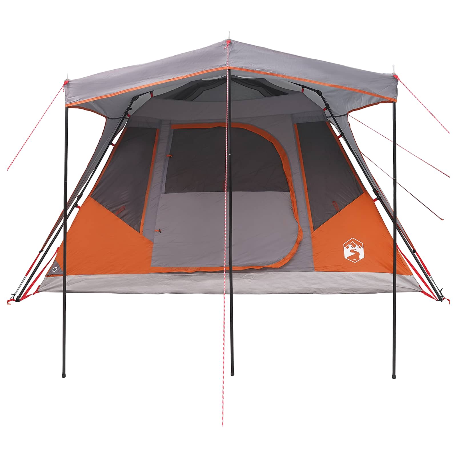 Family Tent With Roof Grey And Orange 305 X 275 X 190 Cm