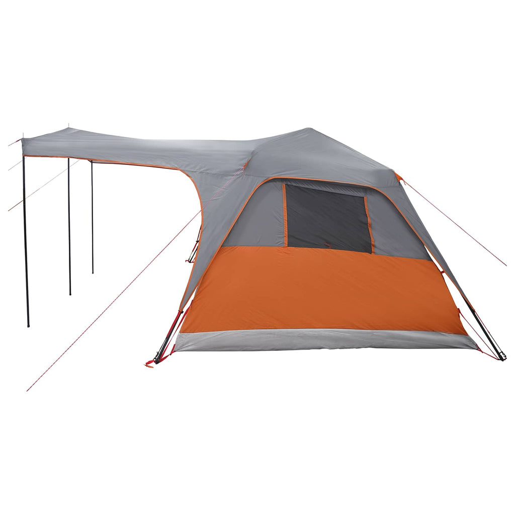 Family Tent With Roof Grey And Orange 305 X 275 X 190 Cm