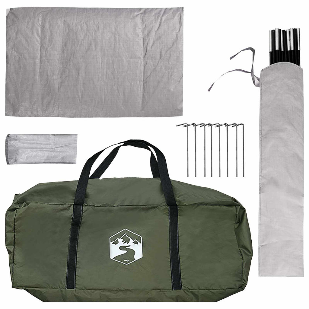 Tents Camping Tent Rainfly Water-Resistant Dome Olive Green 245 cm
