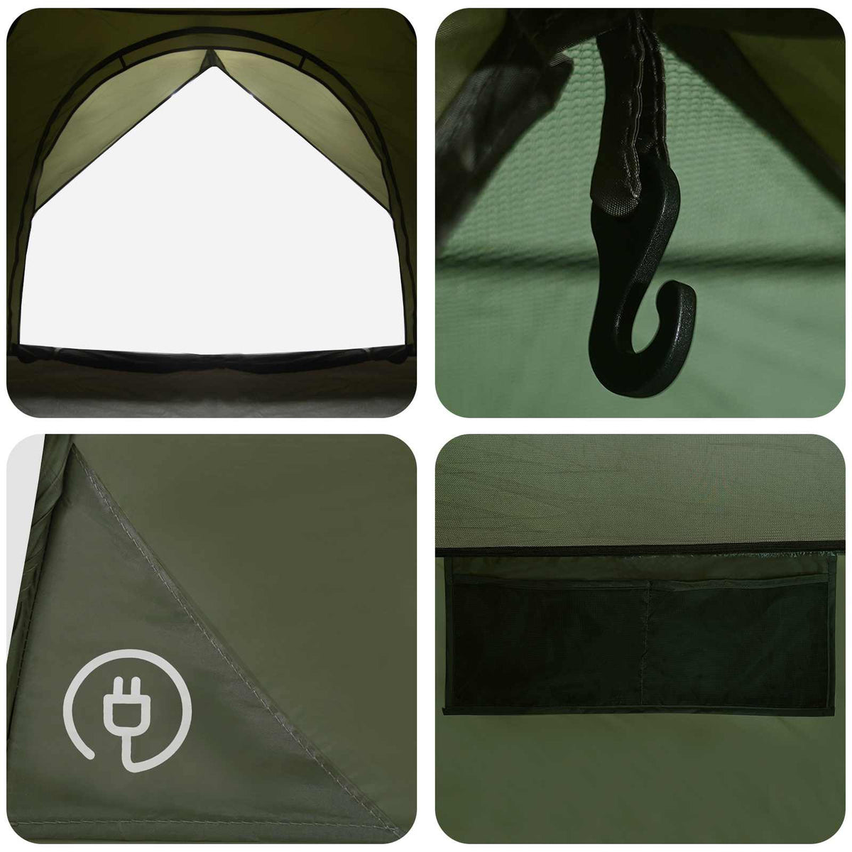 Tents Camping Tent Rainfly Water-Resistant Dome Olive Green 360 cm