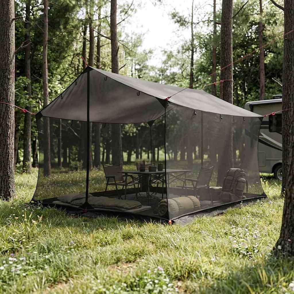 Tents Camping Tarp Mesh Walls Brown Grey 340 X 260 220 Cm 340 X 260 X 220 Cm 340