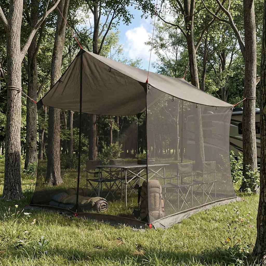 Tents Camping Tarp Shelter Mesh Walls Brown Grey Waterproof 270x210x210cm 270 cm